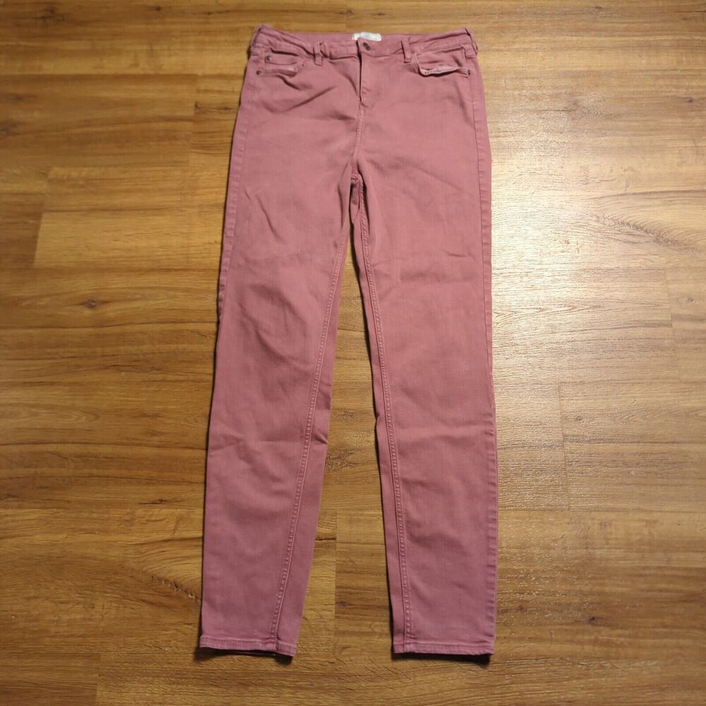 Fat Face Pants Womens UK 14 US 10 Pink Chino Khakis Skinny Tall Slim Casual